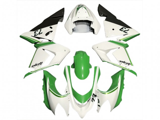 04-05 Blanc Brillant & Vert ZX10R Carénage Moto