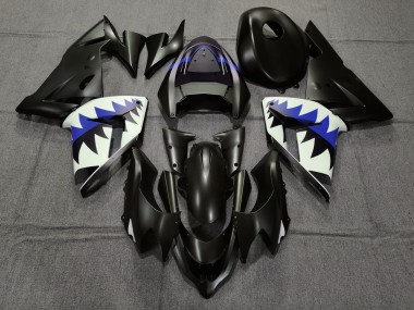 04-05 Requin Noir Mat & Bleu Foncé ZX10R Carénage Moto