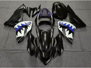 04-05 Requin Noir Mat & Bleu Foncé ZX10R Carénage Moto