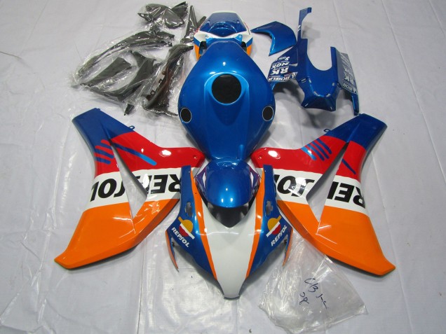 08-11 Bleu Repsol & Rouge CBR1000RR Carénage Moto