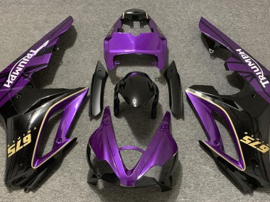 09-12 Violet Brillant & Noir Daytona 675 Carénage Moto