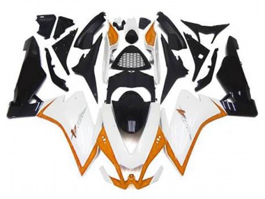 10-15 Blanc Brillant & Orange RSV4 1000 Carénage Moto