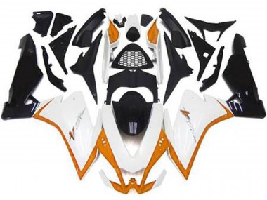 10-15 Blanc Brillant & Orange RSV4 1000 Carénage Moto