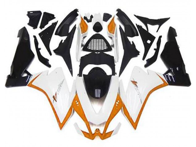 10-15 Blanc Brillant & Orange RSV4 1000 Carénage Moto