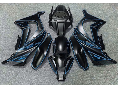 11-15 Doublure Noire Mate & Bleue ZX10R Carénage Moto