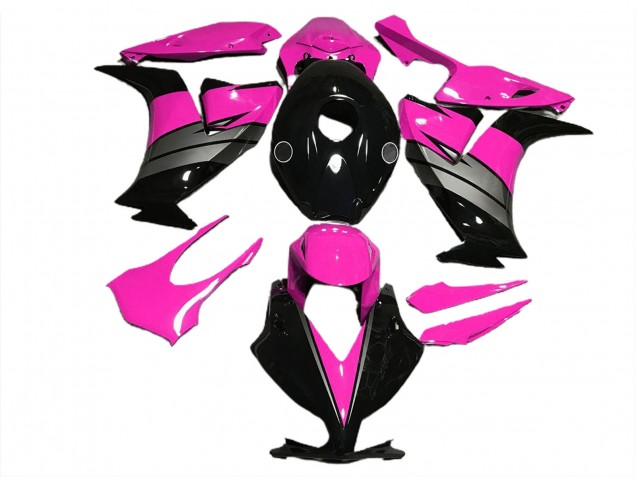 12-16 Rose Brillant Noir & Gris CBR1000RR Carénage Moto