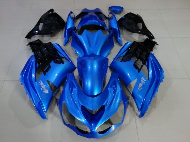 12-21 Bleu Vif & Noir Brillant ZX14R Carénage Moto